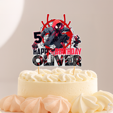 Miles Morales Spider-Man CardStock Cake Topper 7"