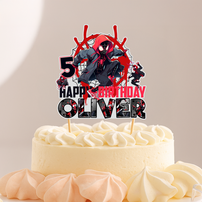 Miles Morales Spider-Man CardStock Cake Topper 7"