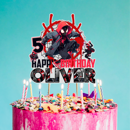 Miles Morales Spider-Man CardStock Cake Topper 7"