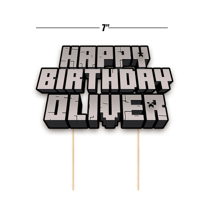 Minecraft Party CardStock Cake Topper 7"