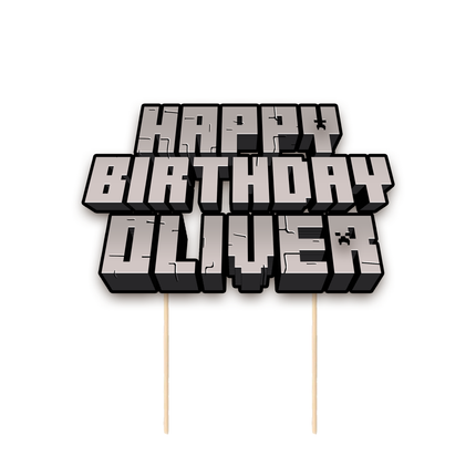 Minecraft Party CardStock Cake Topper 7"