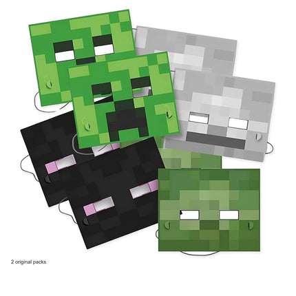 Minecraft Party Masks, 16 Count Bundle - original package contents