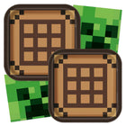 Minecraft Plates and Napkins Set for 16 Guests — coordinating plate and napkin designs