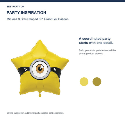 Minions 3 Star-Shaped 30" Giant Foil Balloon — color coordination idea