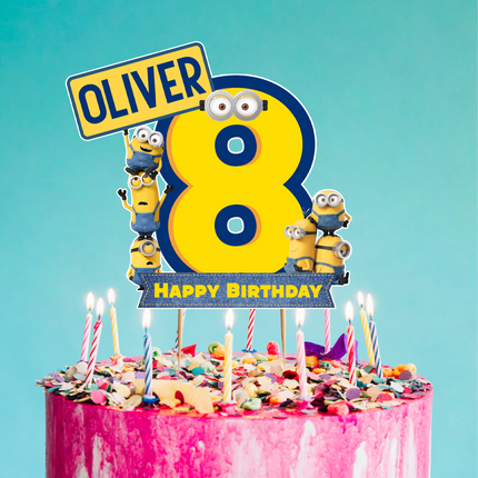 Minions CardStock Cake Topper 7"