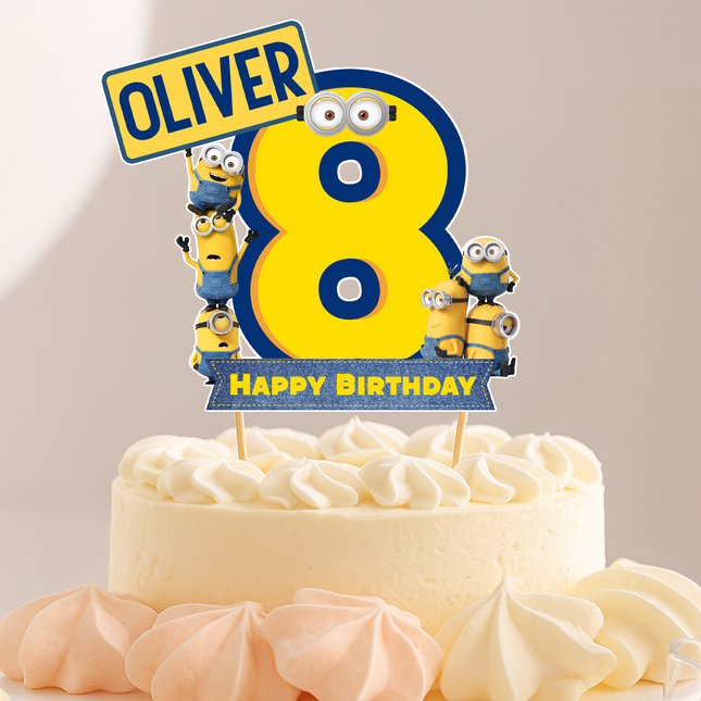 Minions CardStock Cake Topper 7"