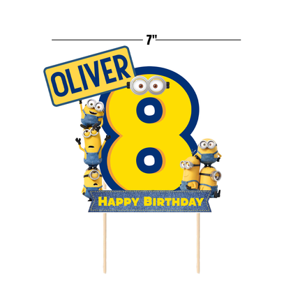Minions CardStock Cake Topper 7"