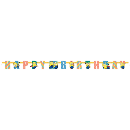 Minions Despicable Me 4 Happy Birthday Banner