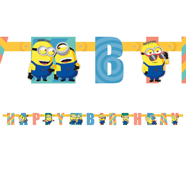 Minions Despicable Me 4 Happy Birthday Banner