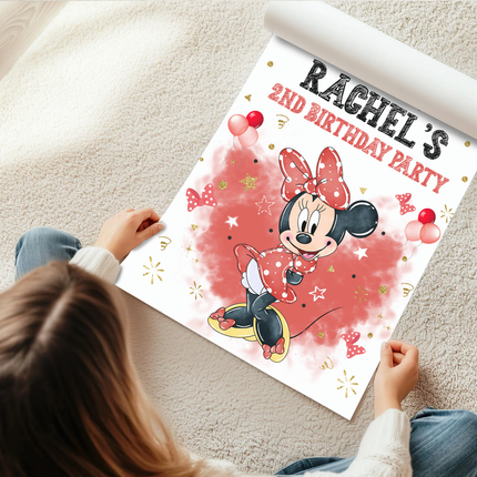 Minnie Mouse Pink Welcome Sign Matte Paper