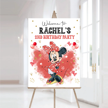 Minnie Mouse Pink Welcome Sign Matte Paper