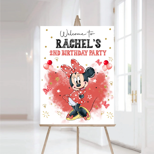 Minnie Mouse Pink Welcome Sign Matte Paper