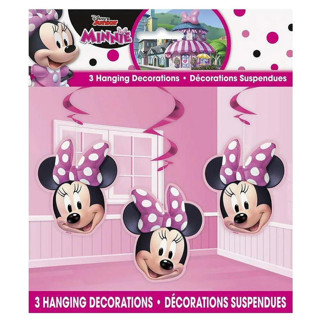 Minnie Mouse Hanging Swirl Decorations - 3 Pc