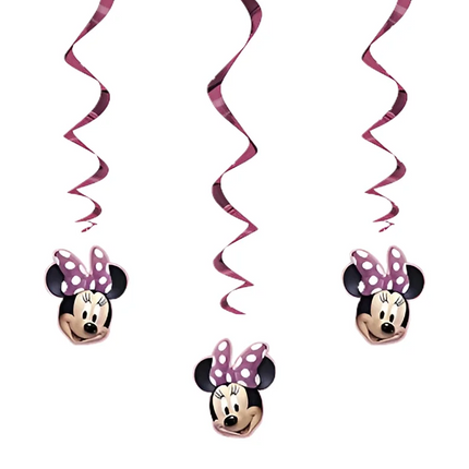 Minnie Mouse Hanging Swirl Decorations - 3 Pc