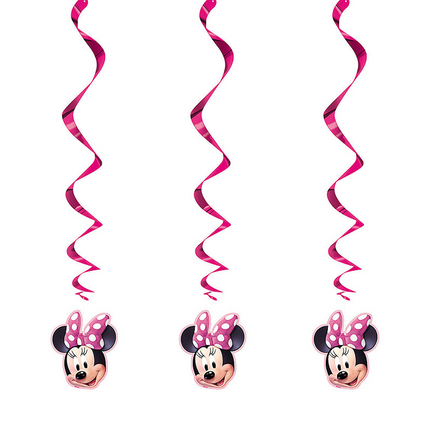 Minnie Mouse Hanging Swirl Decorations - 3 Pc
