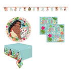 Moana Dessert Tableware and Decorations Set for 16 Guests - coordinated party set