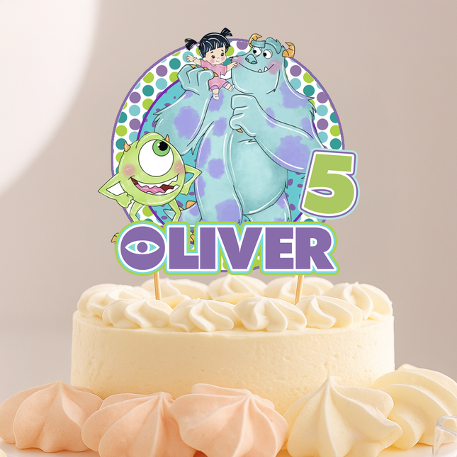 Monsters Inc Cardstock Cake Topper – 7" Disney Pixar Birthday Party Decoration