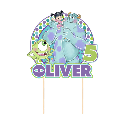 Monsters Inc Cardstock Cake Topper – 7" Disney Pixar Birthday Party Decoration