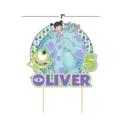 Monsters Inc Cardstock Cake Topper – 7" Disney Pixar Birthday Party Decoration
