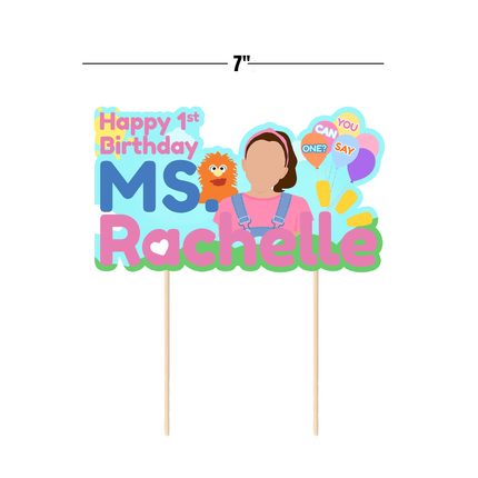Ms. Rachel Custom CardStock Cake Topper 7"