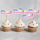 Ms Rachel Custom Name Cupcake Toppers – 10 ct