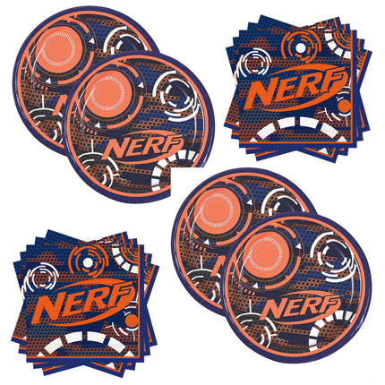 Nerf Dessert Plates and Napkins Set for 32 Guests - set overview