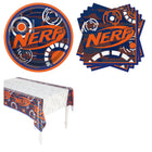 Nerf Plates, Napkins and Tablecloth Set for 16 Guests - set overview