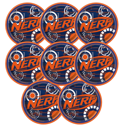 Nerf Birthday Plates 9 inches 8 Ct