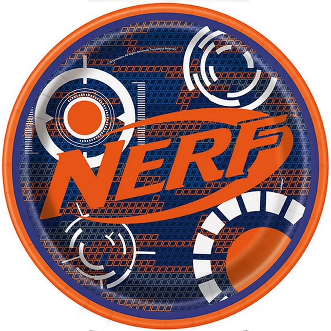 Nerf Birthday Plates 9 inches 8 Ct