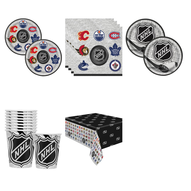 NHL Hockey Coordinated Party Supplies Set for 16 Guests - set overview