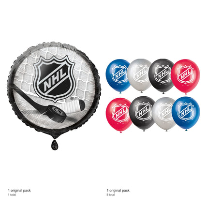 NHL Hockey Foil and Latex Balloon Bundle - included packs and quantities