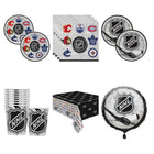 NHL Hockey Party Supplies and Foil Balloon Set for 16 Guests - set overview