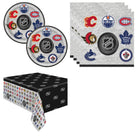 NHL Hockey Plates, Napkins and Tablecloth Set for 16 Guests - set overview