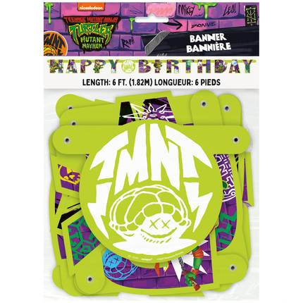 Ninja Turtles Jointed Happy Birthday Banner 6.5 ft