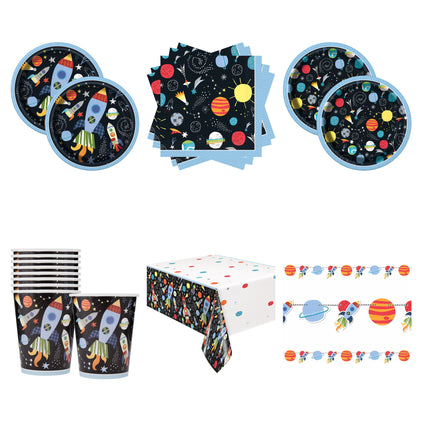 Outer Space Coordinated Party Supplies Set for 16 Guests - set overview