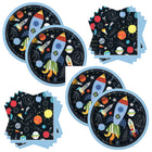 Outer Space Dinner Plates and Napkins Set for 32 Guests - set overview