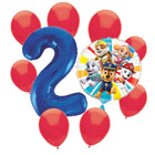 Paw Patrol 2nd birthday set main: number 2 foil, themed foil and 8 matching latex balloons