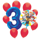 Paw Patrol 3rd birthday set main: number 3 foil, themed foil and 8 matching latex balloons