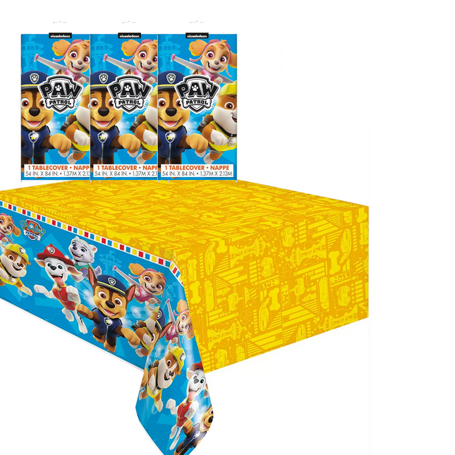 Paw Patrol Rectangular Plastic Tablecloth - Pack of 3