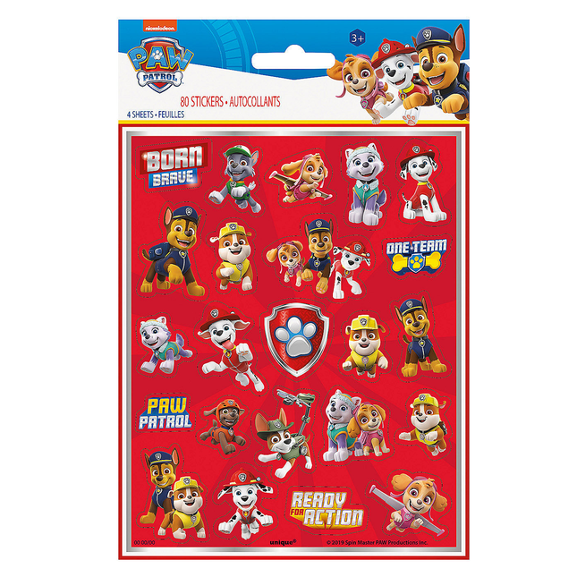 Paw Patrol 4 Sticker Sheets 80 Stickers