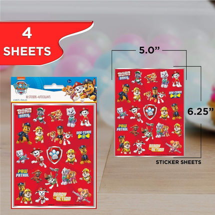 Paw Patrol 4 Sticker Sheets 80 Stickers