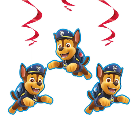 Paw Patrol Hanging Swirl Decorations 26" 3 pcs - included product detail