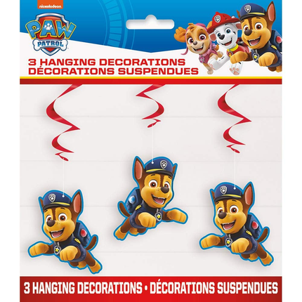Paw Patrol Hanging Swirl Decorations 26" 3 pcs