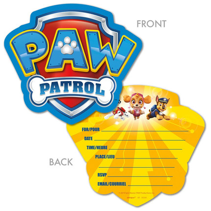 Paw Patrol Birthday Invitations 8 ct