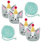 Pawty Animals Cat Shaped Plates and Napkins Set for 32 Guests - set overview