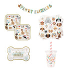 Pawty Animals Dog Coordinated Party Supplies Set for 16 Guests - set overview
