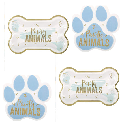 Pawty Animals Dog Shaped Plates and Napkins Set for 32 Guests - set overview