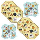Pawty Time Dessert Plates and Napkins Set for 16 Guests - set overview