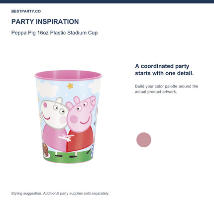 Peppa Pig 16oz Plastic Stadium Cup — color coordination idea