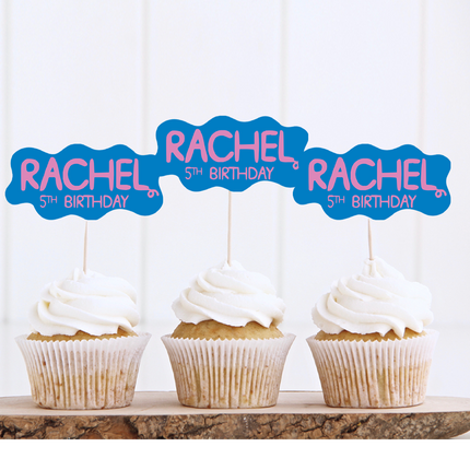 Peppa Pig Birthday Custom Name Cupcake Toppers 10 ct